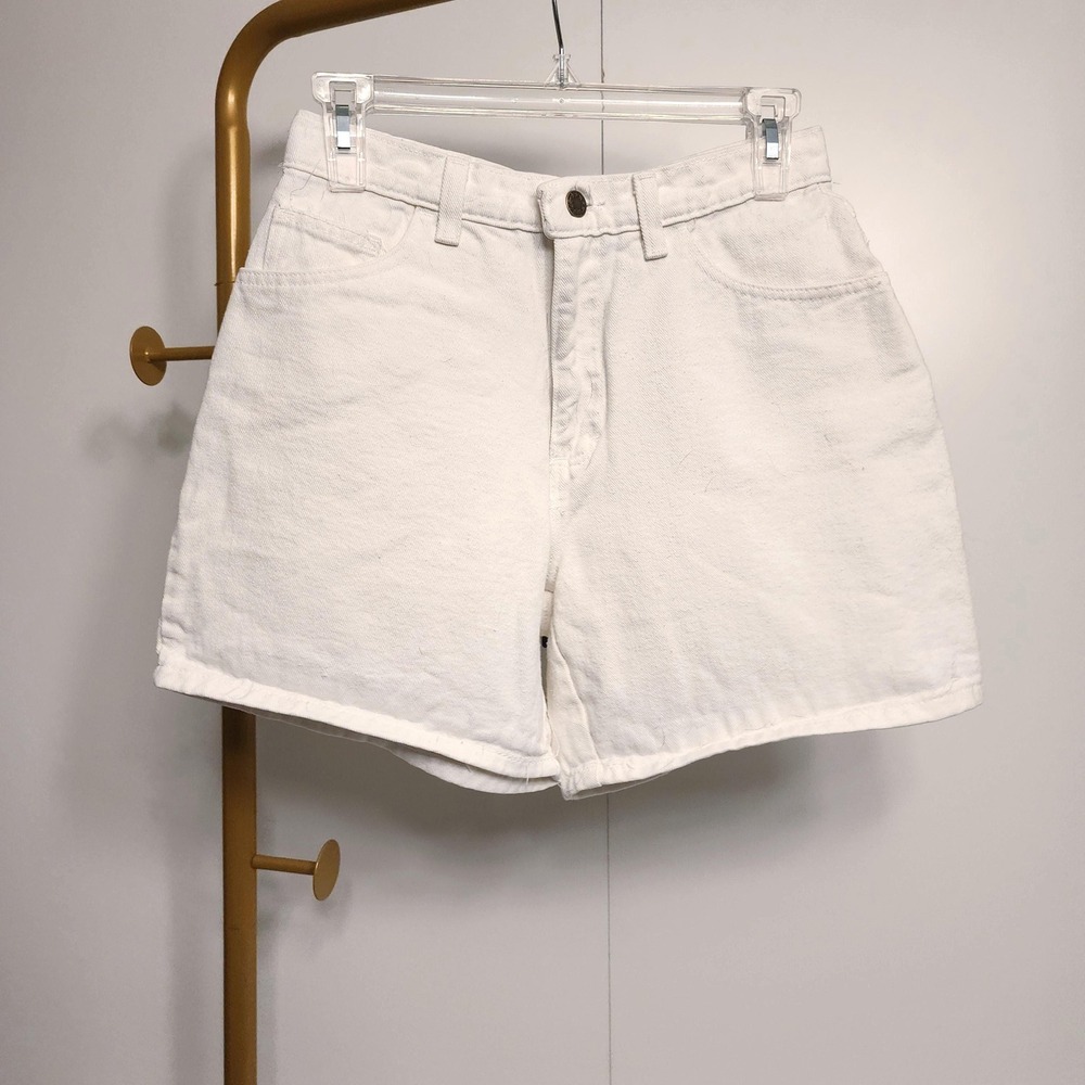 Moda International The London Jean Denim Shorts White Black Vintage USA Size 8
